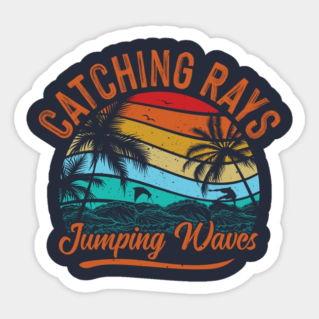 Vintage Surf Catching Waves Sticker by Banned Books Club